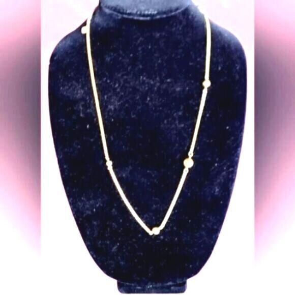 AVON NECKLACE Chain Delicate BALL GOLD-TONE 17.5" VINTAGE 1977 - Picture 3 of 12